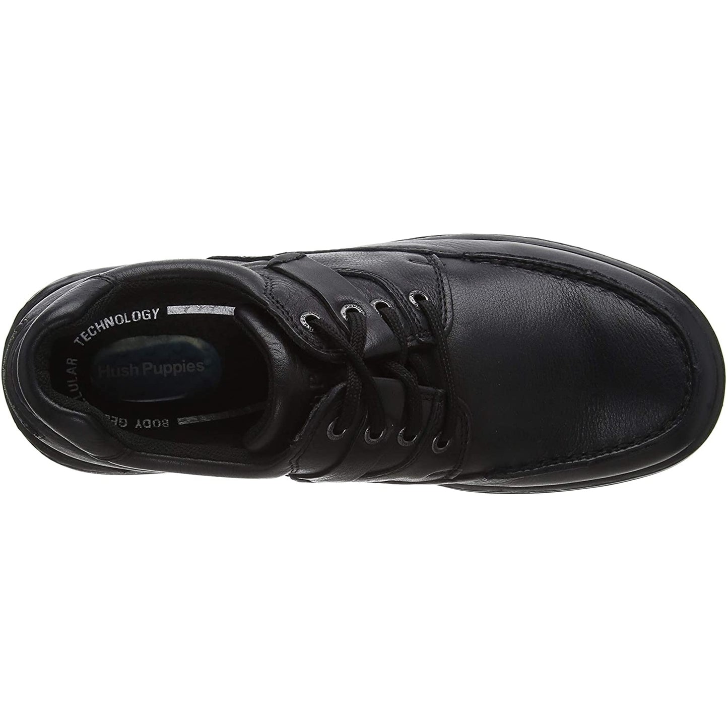 Black - Close up - Hush Puppies Randall II Mens Leather Lace Up Shoe