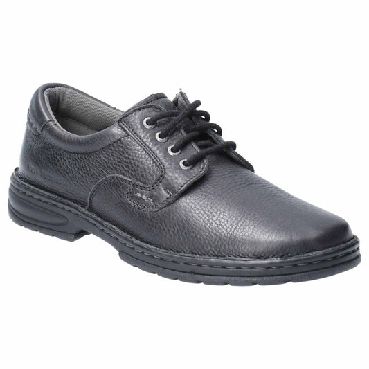 Black - Front - Hush Puppies Mens Outlaw II Lace Up Leather Shoe