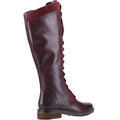 Burgundy - Side - Hush Puppies Womens-Ladies Rudy Lace Up Long Leather Boot