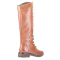 Tan - Side - Hush Puppies Womens-Ladies Rudy Lace Up Long Leather Boot