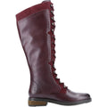 Burgundy - Back - Hush Puppies Womens-Ladies Rudy Lace Up Long Leather Boot