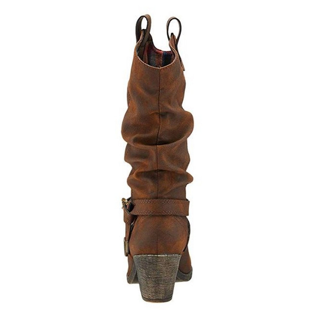Brown - Lifestyle - Rocket Dog Womens-Ladies Sidestep Mid-Calf Western Boot