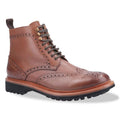 Brown - Front - Cotswold Mens Rissington Commando Lace Up Leather Dress Boot