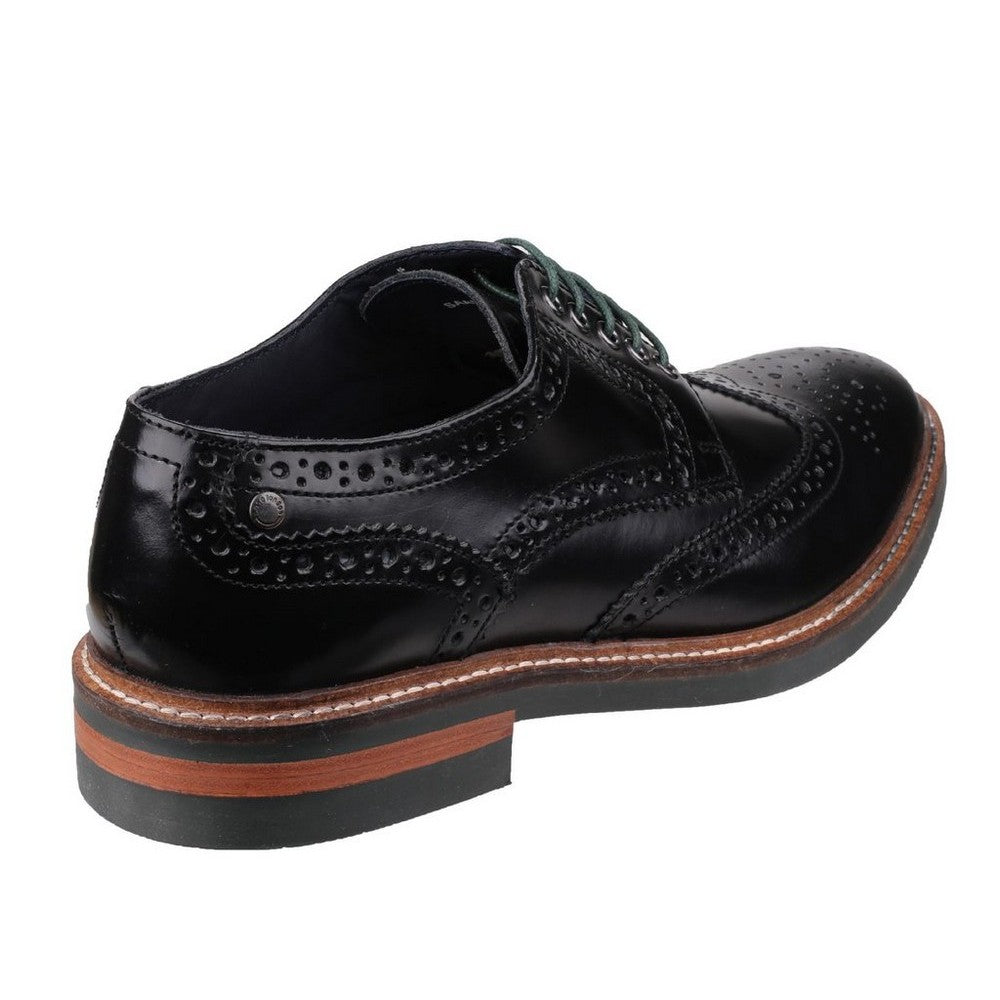 Black - Lifestyle - Base London Mens Woburn Hi Shine Leather Brogue Shoe