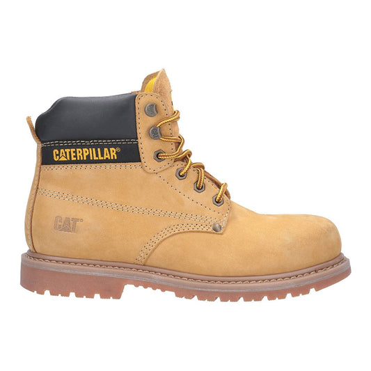 Honey-Black-Yellow - Front - Caterpillar Mens Powerplant GYW Leather Safety Boot