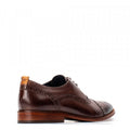 Brown - Back - Base London Mens Cast Washed Lace Up Leather Brogue Shoe