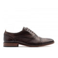 Brown - Side - Base London Mens Cast Washed Lace Up Leather Brogue Shoe