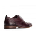 Dark Red - Back - Base London Mens Cast Washed Lace Up Leather Brogue Shoe