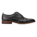 Black - Back - Base London Mens Cast Waxy Lace Up Leather Brogue Shoe