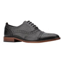 Black - Front - Base London Mens Cast Waxy Lace Up Leather Brogue Shoe