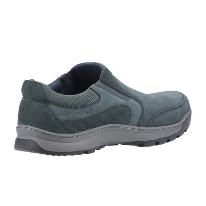 Navy - Back - Hush Puppies Mens Jasper Nubuck Leather Slip On Shoe