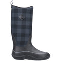 Black-Grey Plaid - Side - Muck Boots Womens-Ladies Hale Wellington Boot