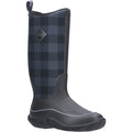 Black-Grey Plaid - Front - Muck Boots Womens-Ladies Hale Wellington Boot
