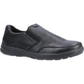 Black - Front - Hush Puppies Mens Aaron Slip On Leather Shoe