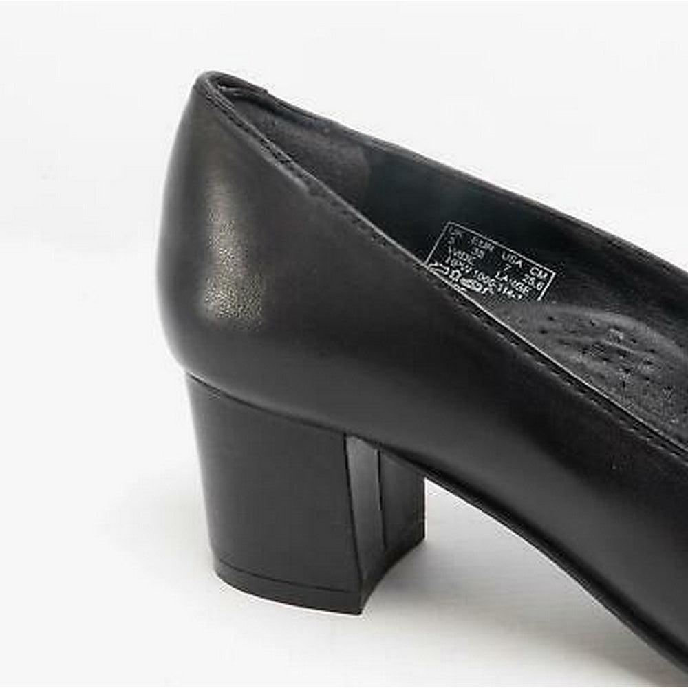 Black - Pack Shot - Hush Puppies Ladies-Womens Anna Leather Court Shoe