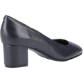 Navy - Side - Hush Puppies Ladies-Womens Anna Leather Court Shoe