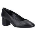 Black - Front - Hush Puppies Ladies-Womens Anna Leather Court Shoe