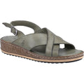 Olive - Front - Hush Puppies Womens-Ladies Elena Leather Wedge Sandal