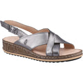 Pewter - Front - Hush Puppies Womens-Ladies Elena Leather Wedge Sandal