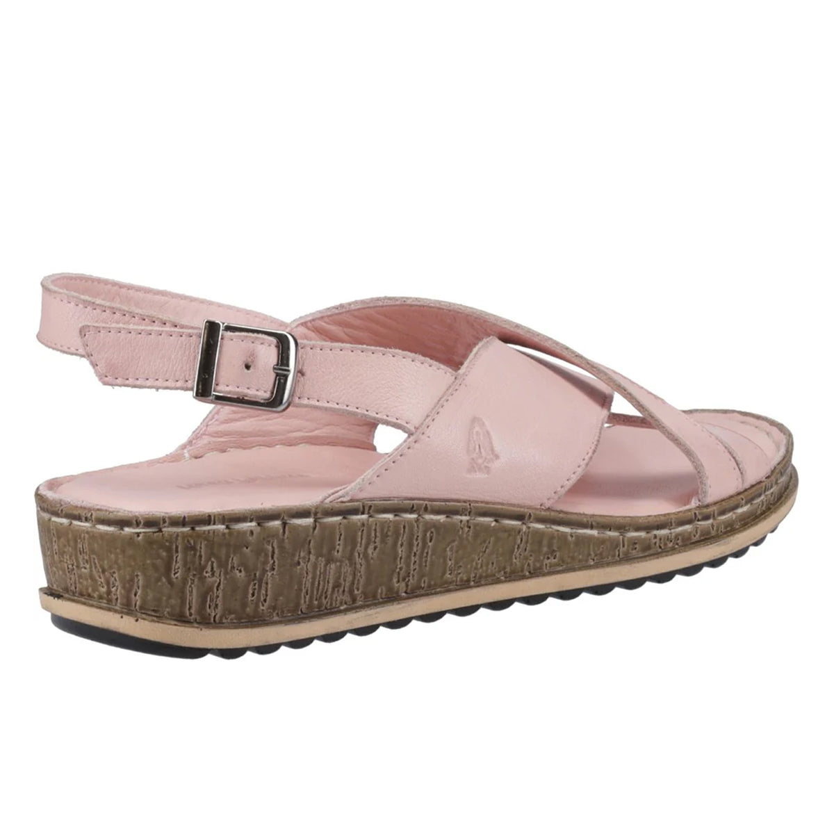 Blush - Back - Hush Puppies Womens-Ladies Elena Leather Wedge Sandal