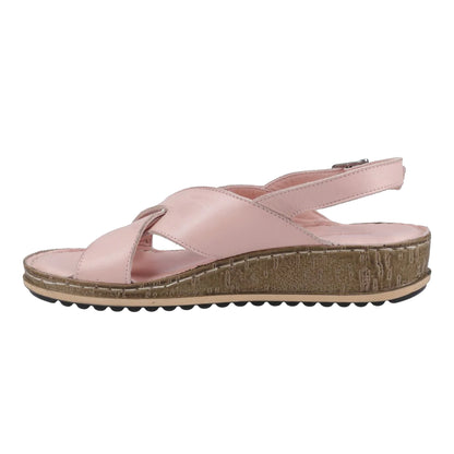 Blush - Lifestyle - Hush Puppies Womens-Ladies Elena Leather Wedge Sandal