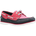 Pink-Navy - Front - Hush Puppies Womens-Ladies Hattie Leather Boat Shoe
