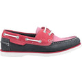 Pink-Navy - Back - Hush Puppies Womens-Ladies Hattie Leather Boat Shoe