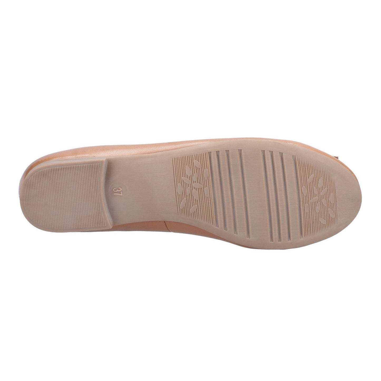 Tan - Side - Hush Puppies Womens-Ladies Naomi Slip On Leather Ballet Pump