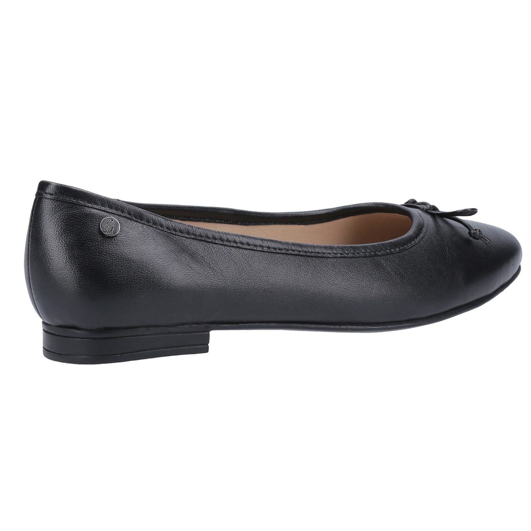 Black - Side - Hush Puppies Womens-Ladies Naomi Slip On Leather Ballet Pump