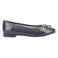 Navy - Back - Hush Puppies Womens-Ladies Naomi Slip On Leather Ballet Pump