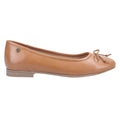 Tan - Back - Hush Puppies Womens-Ladies Naomi Slip On Leather Ballet Pump