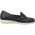 Navy - Back - Hush Puppies Womens-Ladies Paige Leather Loafer