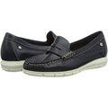Navy - Pack Shot - Hush Puppies Womens-Ladies Paige Leather Loafer