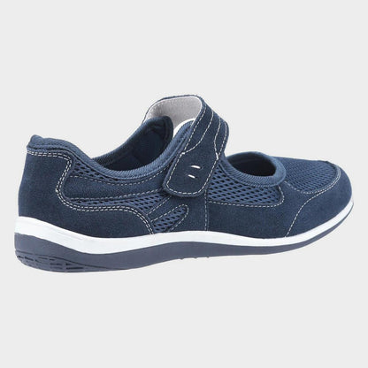 Navy - Lifestyle - Fleet & Foster Womens-Ladies Morgan Touch Fastening Suede Shoe