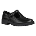 Black - Front - Geox Girls Casey Leather Mary Janes