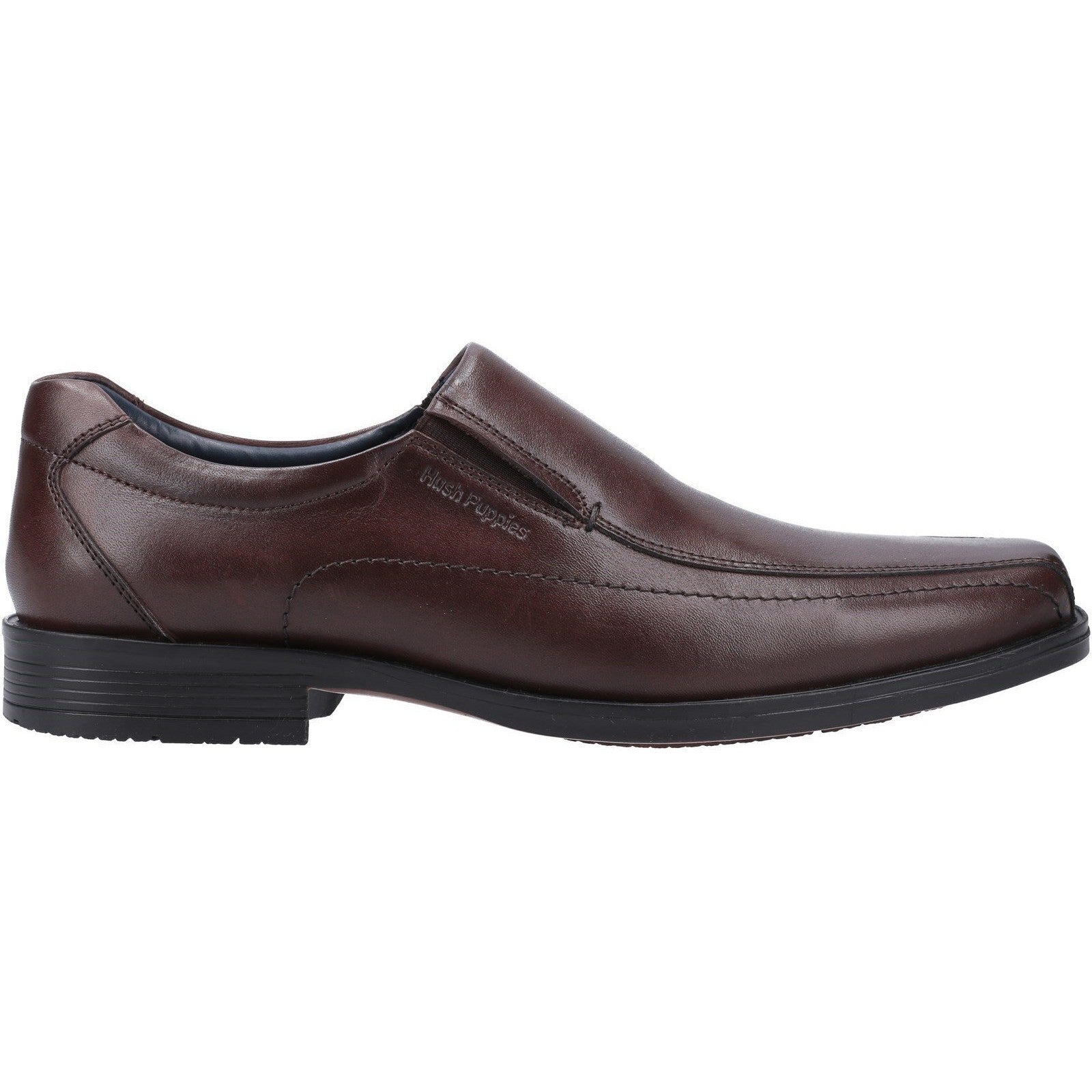 Chocolate Brown - Back - Hush Puppies Mens Brody Leather Shoes