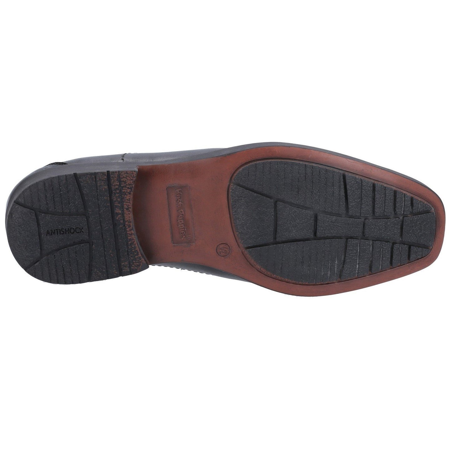 Black - Close up - Hush Puppies Mens Brody Leather Shoes