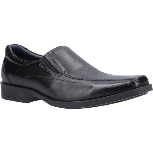 Black - Front - Hush Puppies Mens Brody Leather Shoes