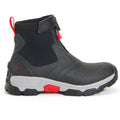 Grey-Red - Back - Muck Boots Mens Apex Mid Wellington Boots