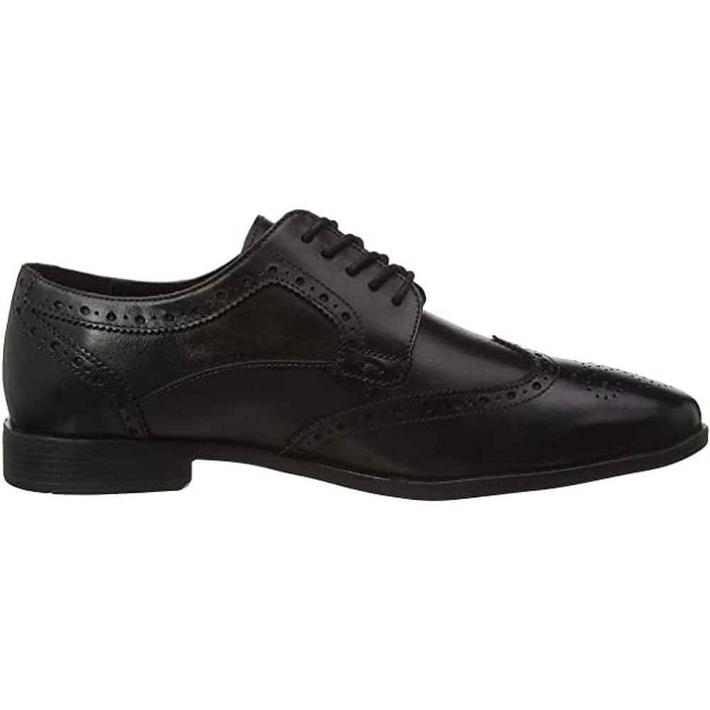 Black - Back - Hush Puppies Mens Elliot Leather Brogues