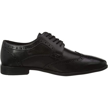 Black - Back - Hush Puppies Mens Elliot Leather Brogues