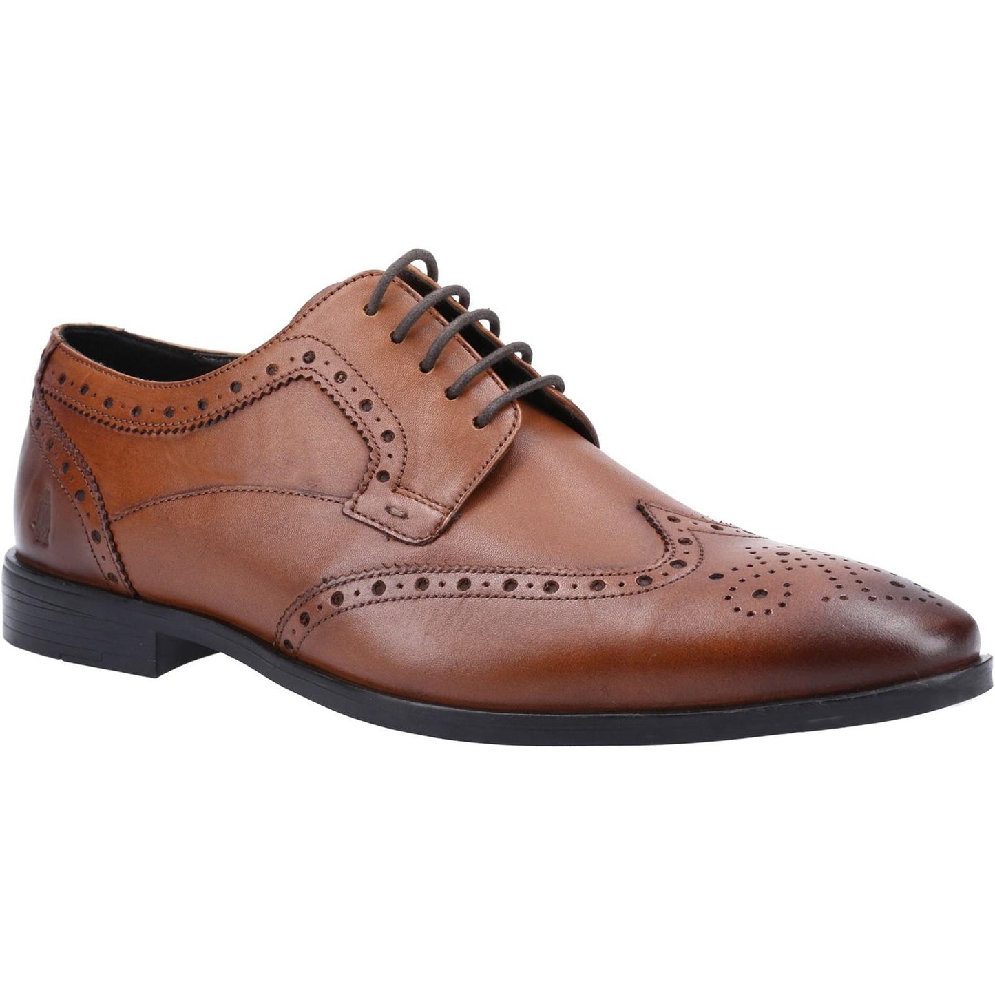 Tan - Front - Hush Puppies Mens Elliot Leather Brogues