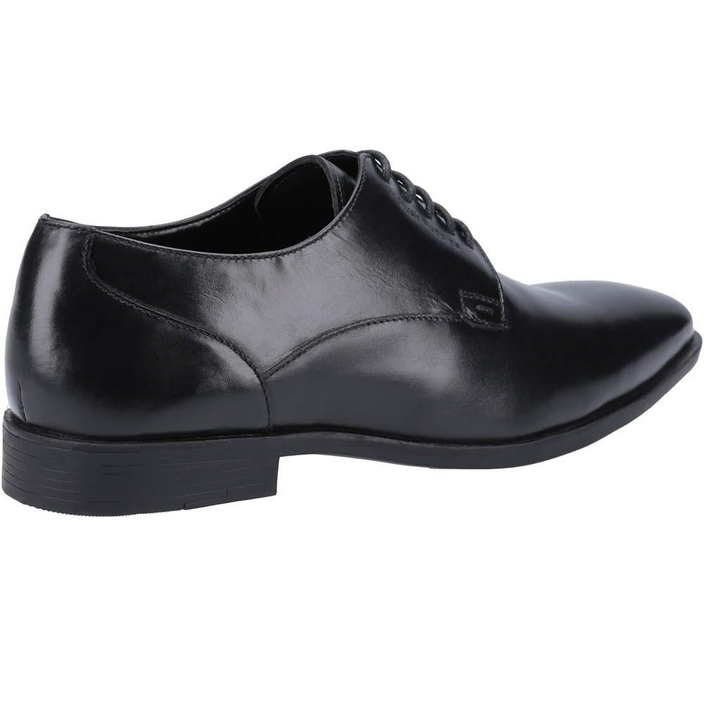 Black - Side - Hush Puppies Mens Ezra Leather Shoes