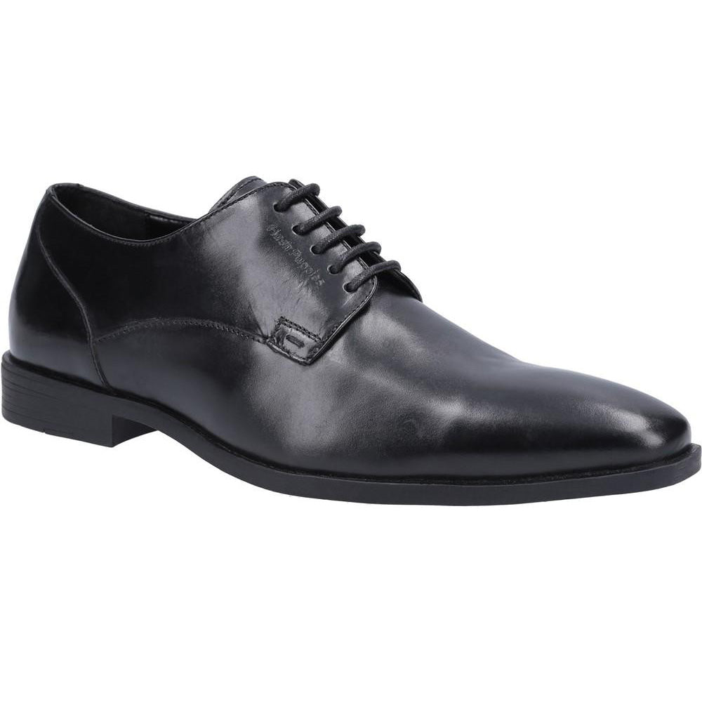 Black - Front - Hush Puppies Mens Ezra Leather Shoes