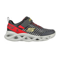 Charcoal-Red - Side - Skechers Childrens-Kids S Lights Twisty Brights Trainers