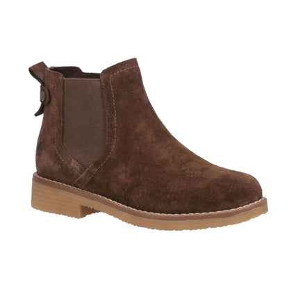 Chocolate - Front - Hush Puppies Womens-Ladies Maddy Suede Ankle Boots