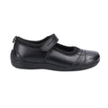 Black - Back - Hush Puppies Girls Clara Leather School Shoes