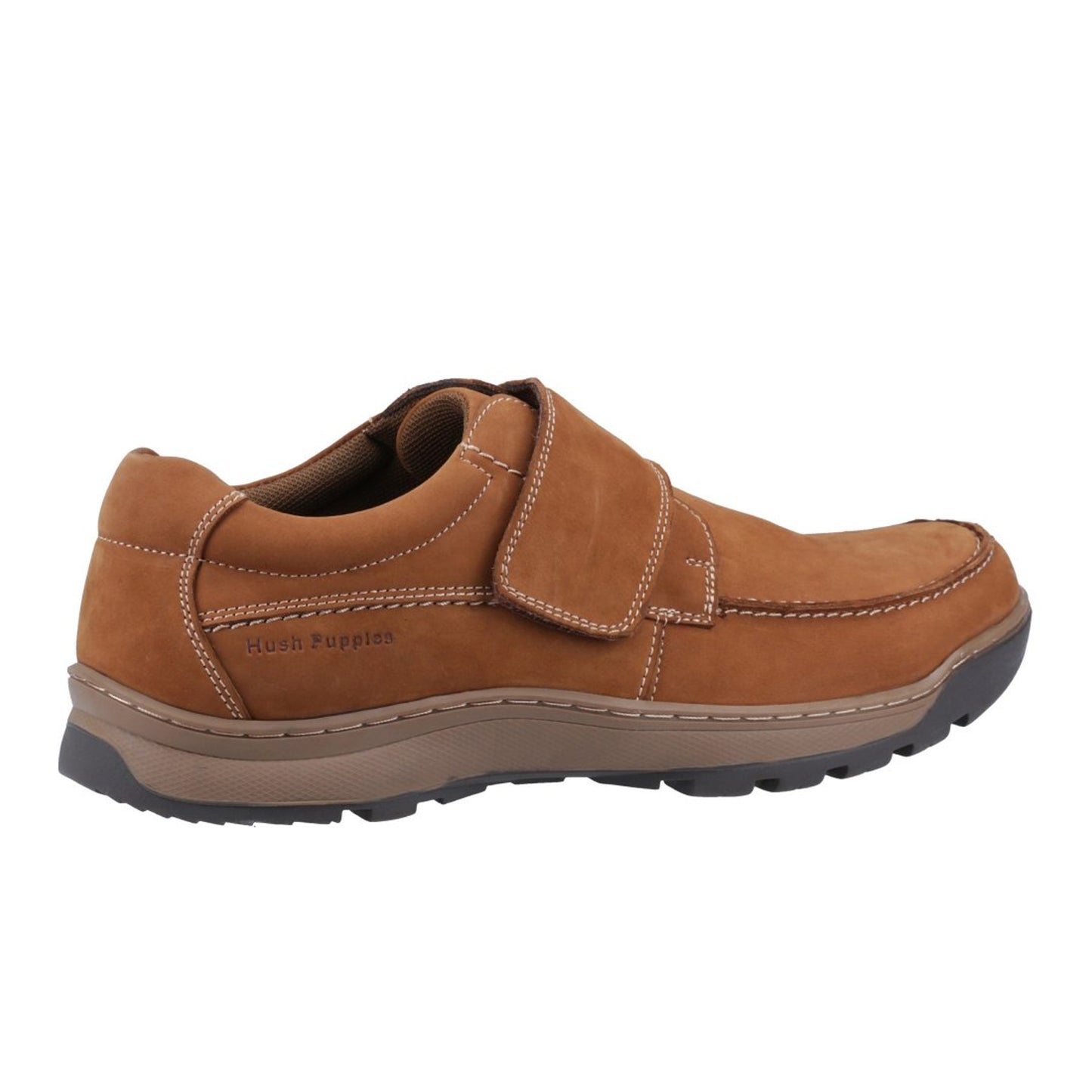 Tan - Back - Hush Puppies Mens Casper Leather Shoes