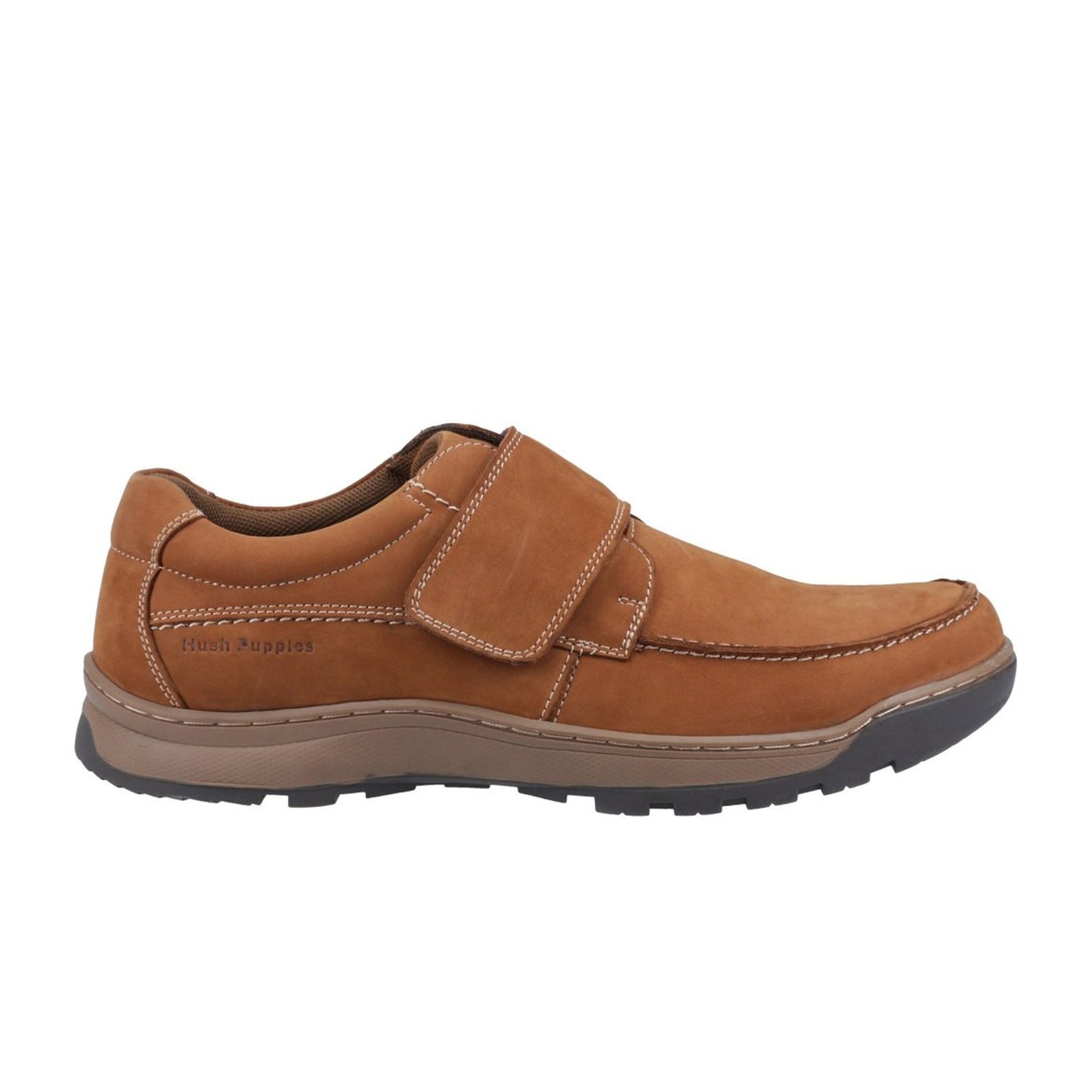 Tan - Side - Hush Puppies Mens Casper Leather Shoes