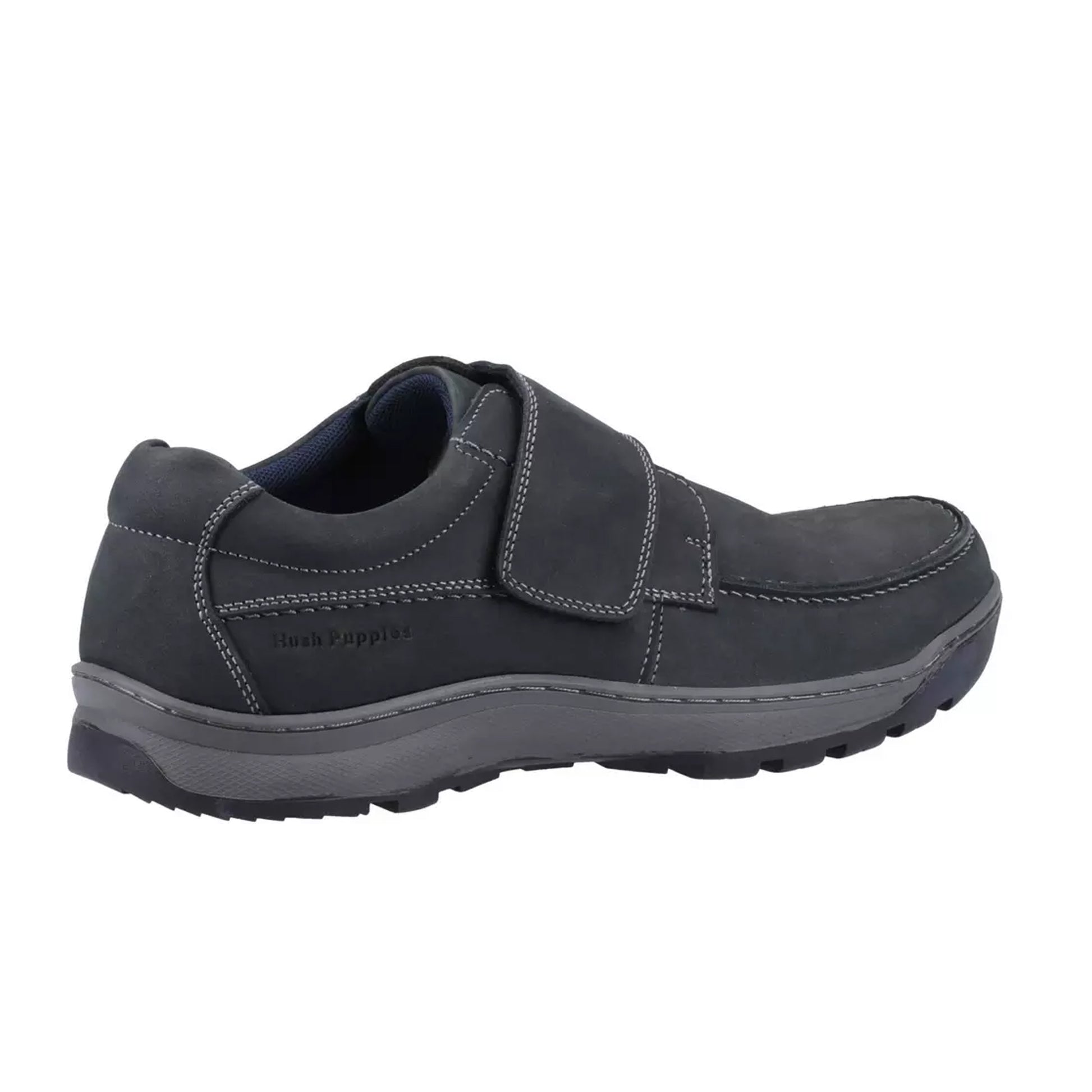 Navy - Back - Hush Puppies Mens Casper Leather Shoes